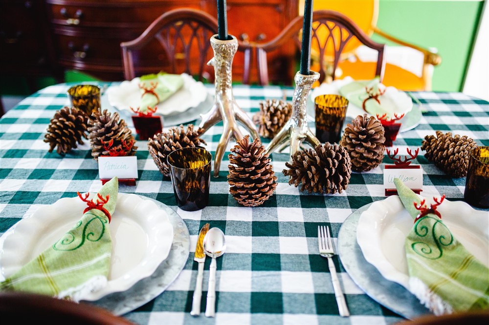 Woodsy Winter Table Setting 
